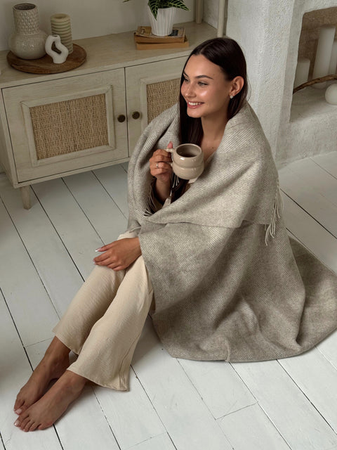 Marsel Alaska Miękka elegancja natury – koc z wełny merynosa