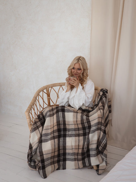 Elf Coffee & Oat Warm Comfort – Natural Wool Blanket