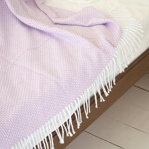 Valencia Boucle Бавовняний плед Boho 140×200 см - декоративний ажурний у ліловому кольорі