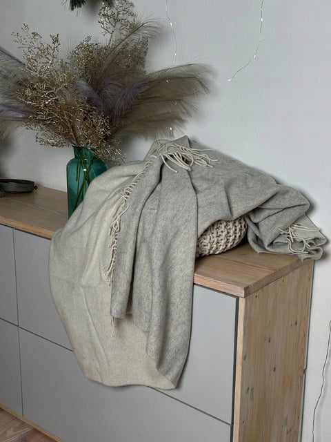 Merino Heathered Плед з вовни мериноса попелясто-сірий 140×200 см теплий і затишний